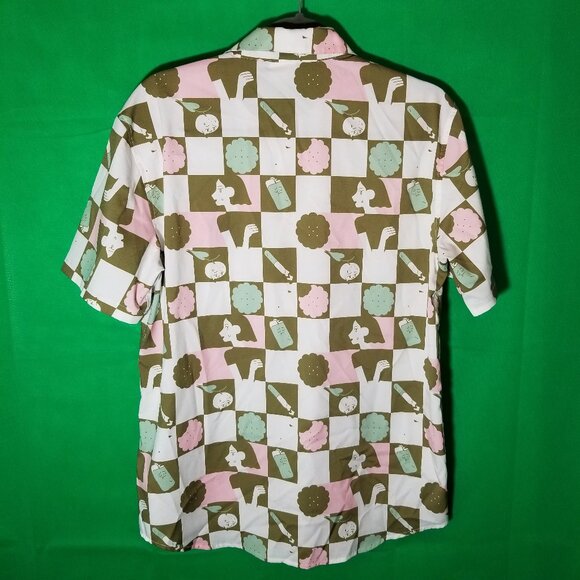 Mel Tow Midsummer Sweat Mens Medium Button Up Graphic Uchuu Summer Anime - Picture 2 of 8